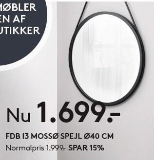 SengeSpecialisten Fdb 13 mossø spejl ø40 cm tilbud