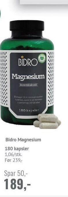 Helsam Bidro magnesium tilbud