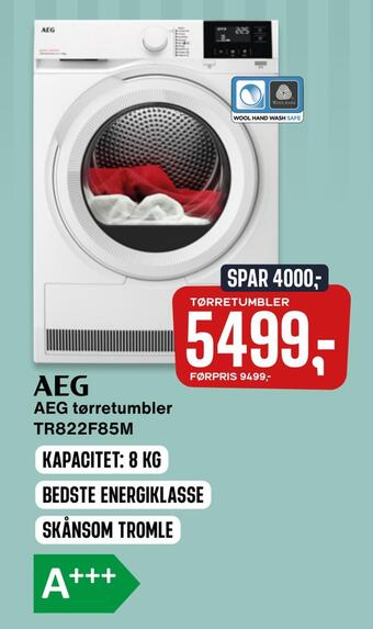 Skousen Aeg tørretumbler tr822f85m tilbud