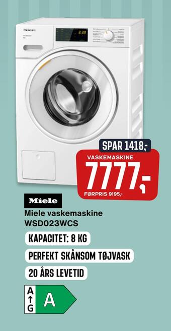 Skousen Miele vaskemaskine wsd023wcs tilbud