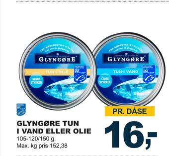 Let-Køb Glyngøre tun i vand eller olie tilbud
