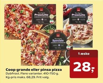Kvickly Coop grande eller pinsa pizza tilbud