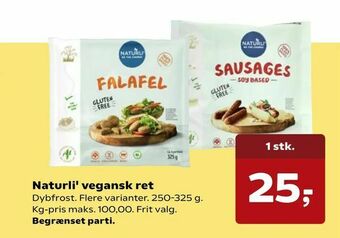 Kvickly Naturli' vegansk ret tilbud