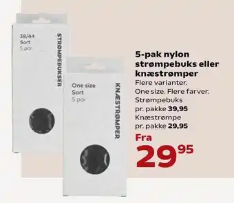 Kvickly 5-pak nylon strømpebuks eller knæstrømper tilbud