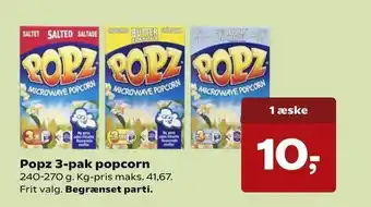 Kvickly Popz 3-pak popcorn tilbud