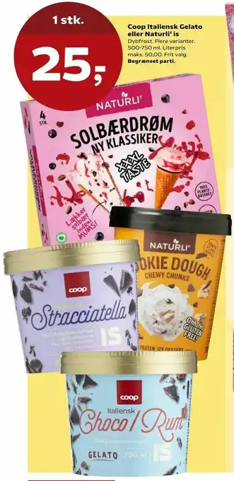 Coop Italiensk Gelato eller Naturli' is