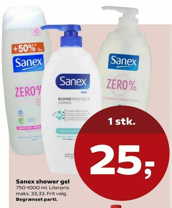 Sanex shower gel tilbud hos SuperBrugsen