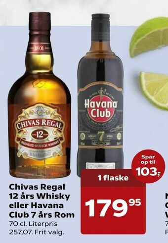 SuperBrugsen Chivas Regal 12 års Whisky eller Havana Club 7 års Rom tilbud