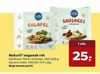 SuperBrugsen Naturli' vegansk ret tilbud