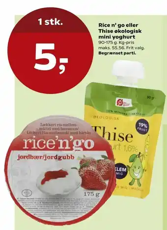 Rice n' go eller Thise økologisk mini yoghurt