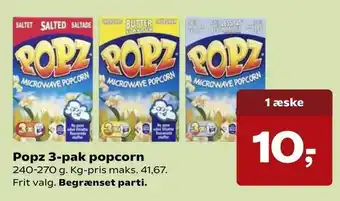 SuperBrugsen Popz 3-pak popcorn tilbud