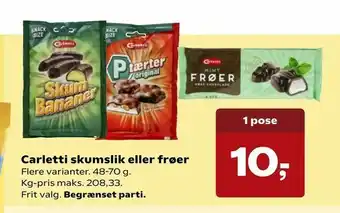 SuperBrugsen Carletti skumslik eller frøer tilbud