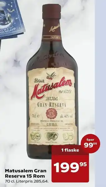 SuperBrugsen Matusalem Gran Reserva 15 Rom tilbud
