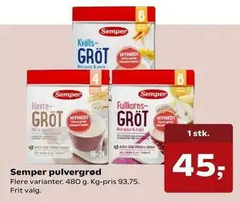 SuperBrugsen Semper pulvergrød tilbud