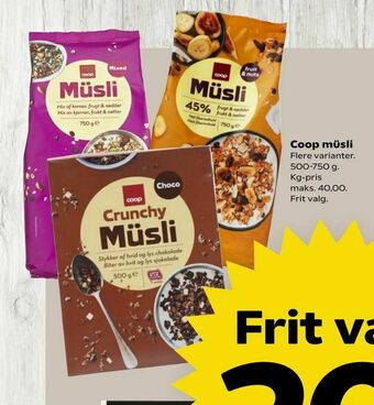 SuperBrugsen Coop müsli tilbud