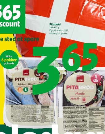 Coop 365 Pitabrød 265-320 g. tilbud