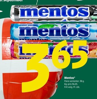 Coop 365 Mentos tilbud