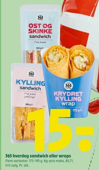 Coop 365 365 hverdag sandwich eller wraps tilbud