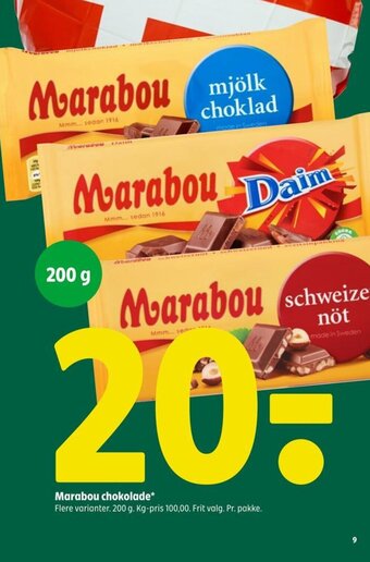 Coop 365 Marabou chokolade tilbud