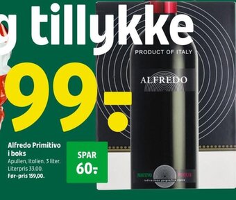 Coop 365 Alfredo Primitivo i boks tilbud