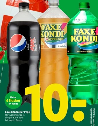 Coop 365 Faxe Kondi eller Pepsi tilbud