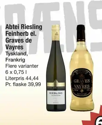 Abtei Riesling Feinherb el. Graves de Vayres