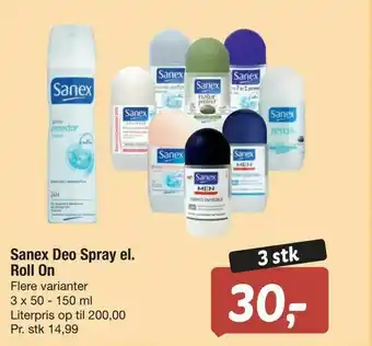 Fakta Tyskland Sanex Deo Spray el. Roll On tilbud
