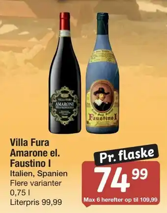 Fakta Tyskland Villa Fura Amarone el. Faustino I tilbud