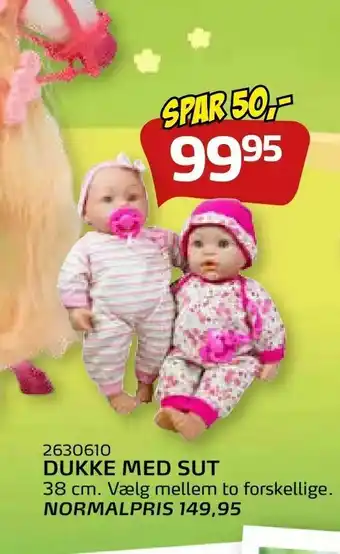 Legekæden Dukke med sut tilbud