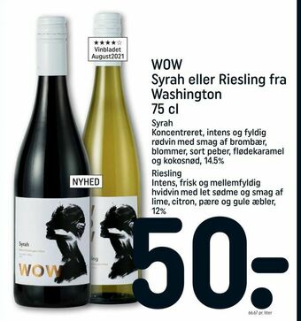 WOW Syrah eller Riesling fra Washington