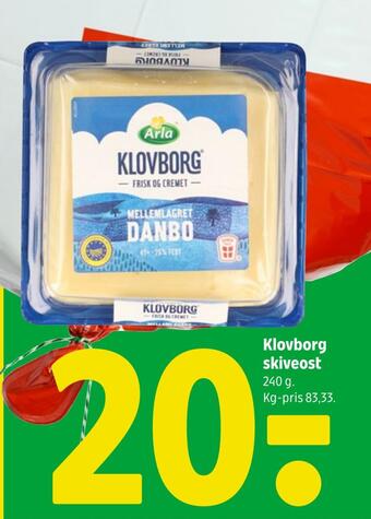Coop 365 Klovborg skiveost tilbud