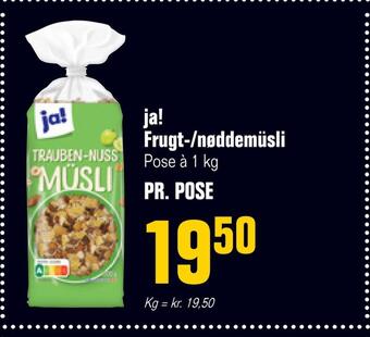 Otto Duborg Ja! frugt-/nøddemüsli tilbud