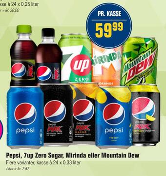 Otto Duborg Pepsi, 7up zero sugar, mirinda eller mountain dew tilbud
