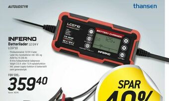 Thansen Batterilader tilbud