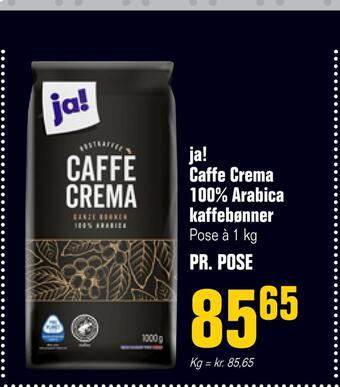 Otto Duborg Ja! caffe crema 100% arabica kaffebønner tilbud