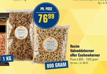 Otto Duborg Rexim valnøddekerner eller cashewkerner tilbud