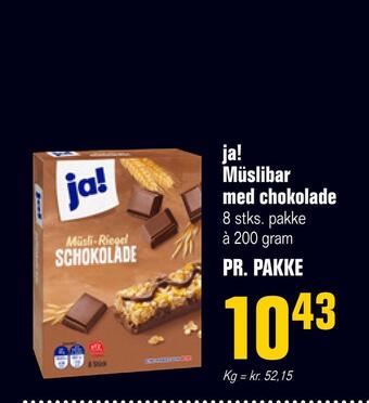 Otto Duborg Ja! müslibar med chokolade tilbud