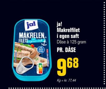 Otto Duborg Ja! makrelfilet i egen saft tilbud