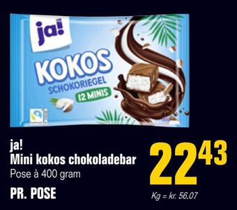 Otto Duborg Ja! mini kokos chokoladebar tilbud