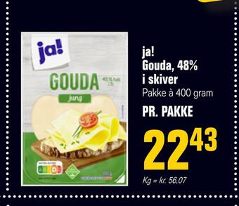 Otto Duborg Ja! gouda, 48% i skiver tilbud