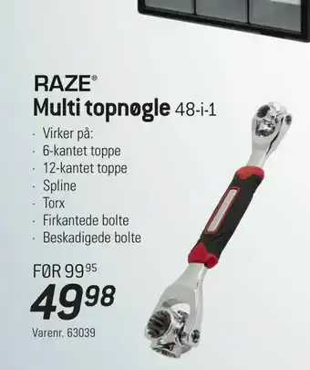 Thansen Multi topnøgle 48-i-1 tilbud