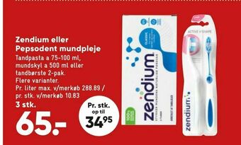 Bilka Zendium eller Pepsodent mundpleje tilbud