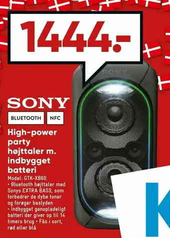 Bilka High-power party højttaler m. indbygget batteri tilbud