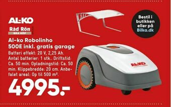 Bilka Al-ko Robolinho 500E inkl. gratis garage tilbud