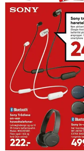 Sony Trådløse on-ear hovedtelefoner