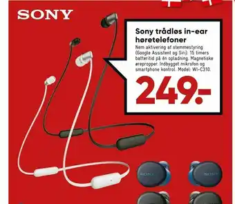 Bilka Sony trådløs in-ear høretelefoner tilbud