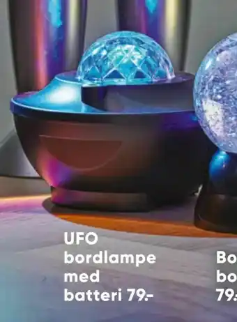 Bilka UFO bordlampe med batteri tilbud