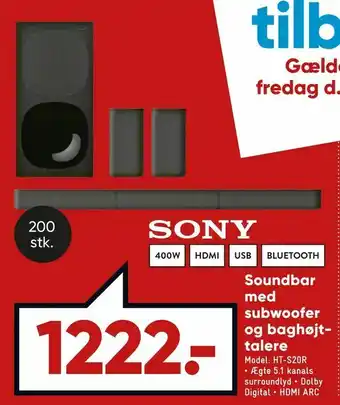 Bilka Soundbar med subwoofer og baghøjttalere tilbud