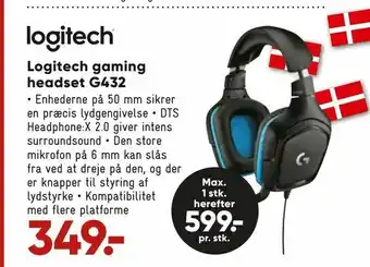 Bilka Logitech gaming headset G432 tilbud