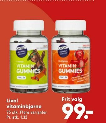Bilka Livol vitaminbjørne tilbud